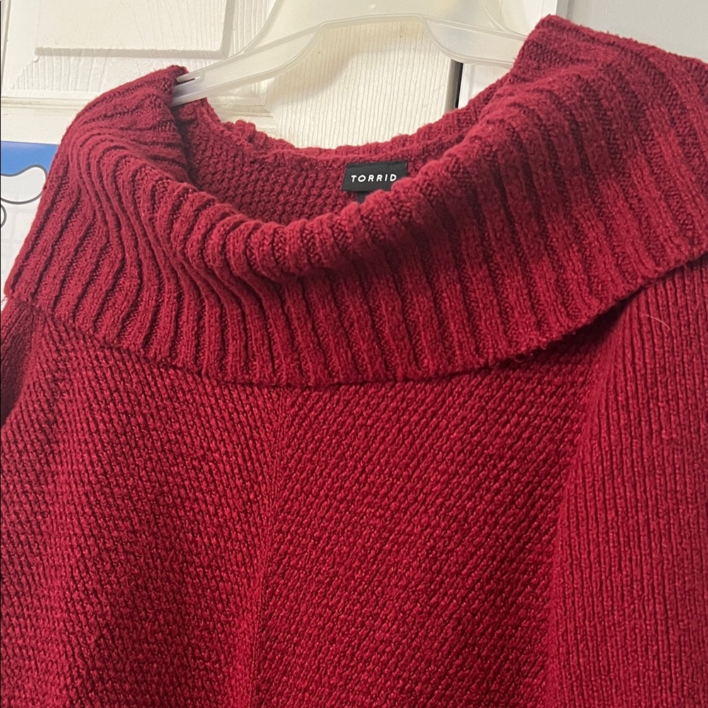 Torrid Deep Red Cowl Neck Sweater Dress - Picture 3 of 3